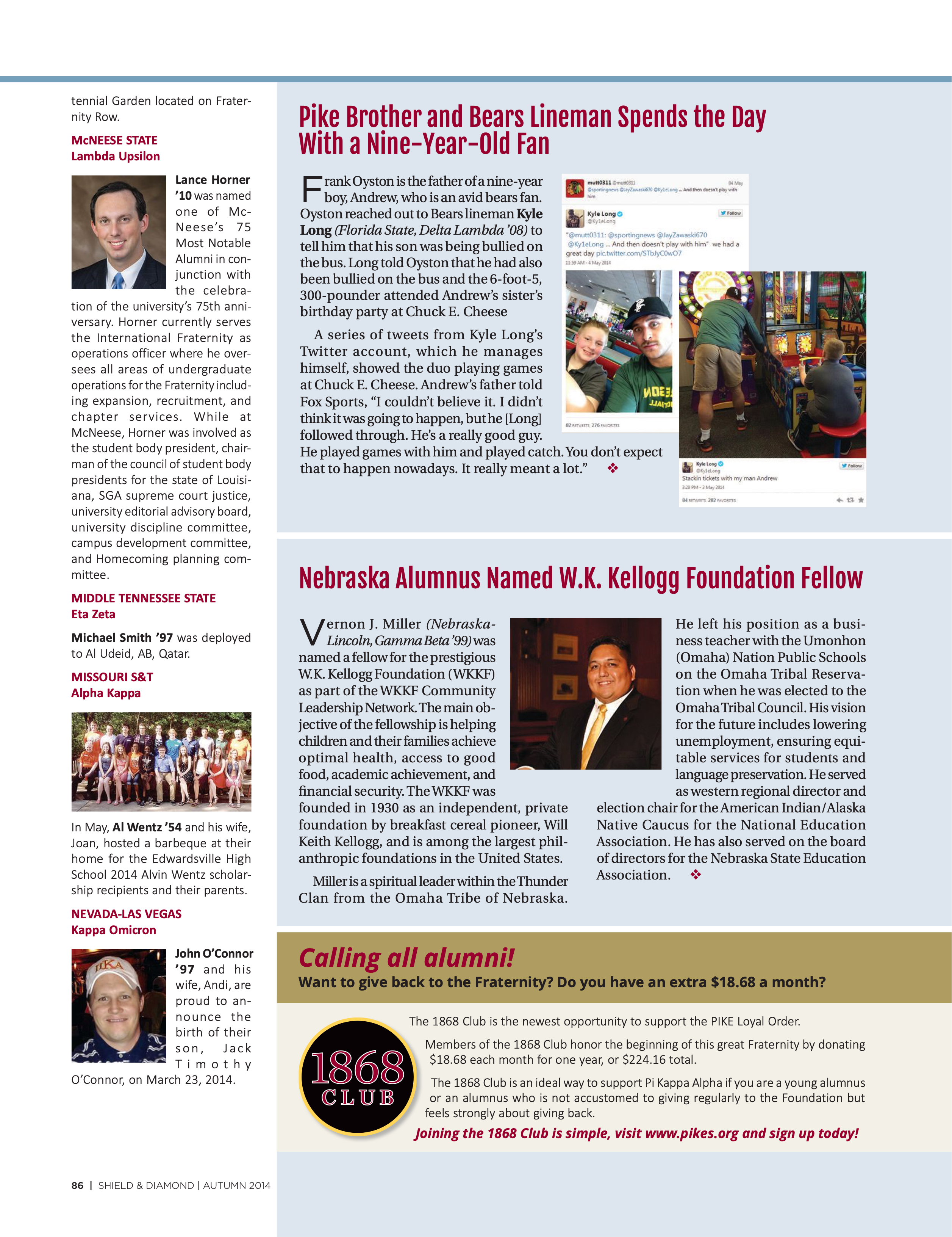 Pike Brother and Bears Lineman Spends the Day With a Nine-Year-Old Fan